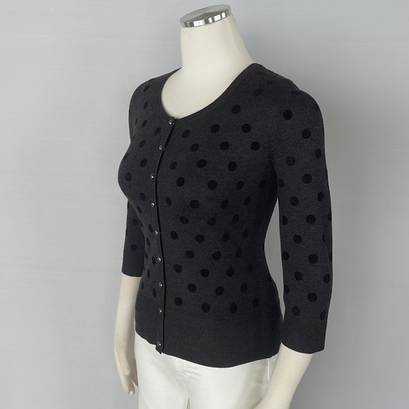 WHBM Gray Polka dot Cadigan Size Small - Picture 6 of 9